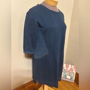 Poetry Size 10 Heathered Blue 3/4 Sleeve Sweatshirt Shift Dress With Pockets